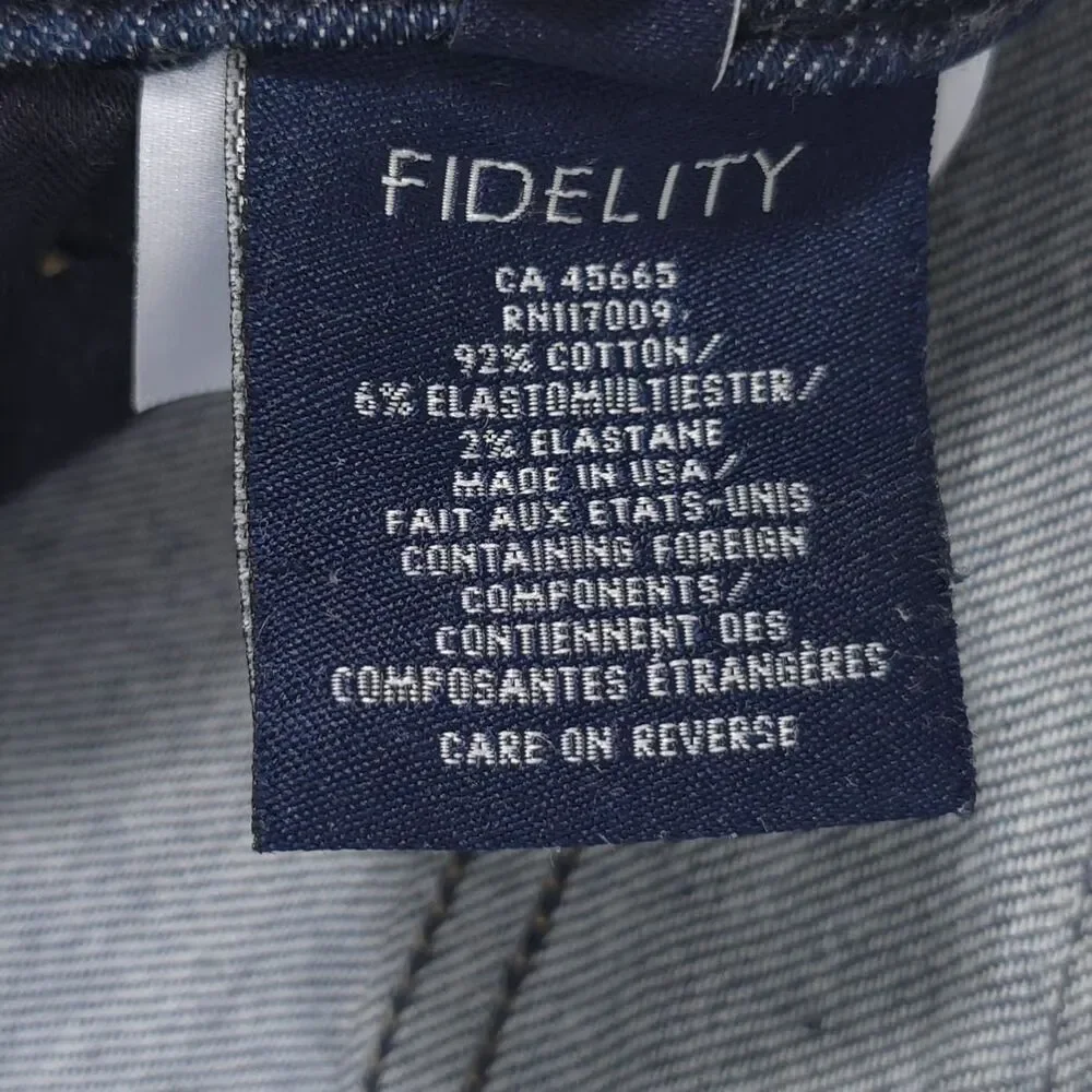 FIDELITY Men's SELVEDGE Jeans‎ TORINO Oxford 29x34 Slim Stretch Dark USA MADE